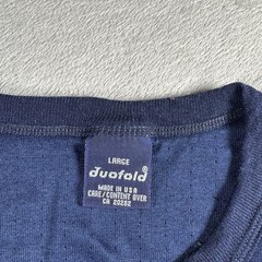Duofold Men’s L Blue Wool Two Layer Base Hike Merino Outdoors Trekk Prep #6A