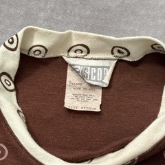 Vintage 90s Polka Dot Shirt Womens M Brown Pocket Graphic Tee