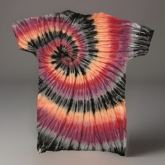 *New* 2XL – Sm Handmade Tie Dye, Red Burgundy Spiral, Crew or V-Neck