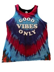 Hybrid Tees Good Vibes Only Tie-Dye Graphic Print Sleeveless Tank Top XL/XG