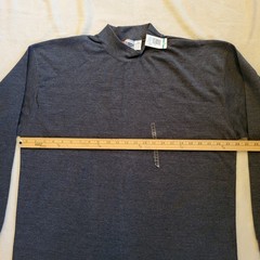 Vintage BCC Blues Navy Blue Long Sleeve T-Shirt, XL, High Neck, Cuff Sleeves
