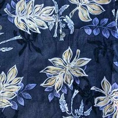 Pierre Cardin 100% Cotton Tropical Floral Plants Button Down Navy Mens Shirt L