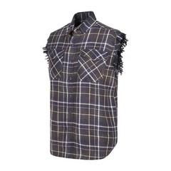 Men’s Plaid Flannel Casual Shirt– 100% Cotton Lightweight Sleeveless Shirt