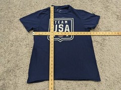 Team USA T Shirt Mens Medium Blue USA Flag Short Sleeves Cotton Team Apparel Tee