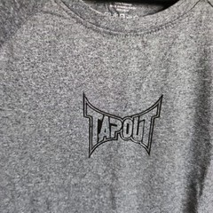 NWT Tapout Heathered Gray Size Medium W/ Black Puff Print Short Sleeve Shirt