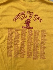 Vintage 1979 Cupertino High School Pioneers Class Of 79 T Shirt 70s 1970s Size M