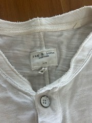 rag & bone Waffle Knit Henley Shirt Men’s L White Solid Long Sleeve Pullover