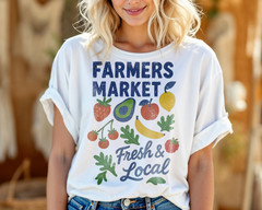 Farmers Market T-Shirt Fresh & Local Organic Produce Graphic Tee Unisex A67