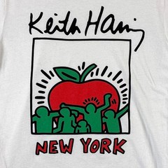 Keith Haring x Old Navy TShirt Mens S White NYC Streetwear Pop Art Graffiti 90s