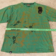 Mecca True Master T-shirt SS AOP 2-Sided Green Black Gold Skull Pirate Mens 2XL
