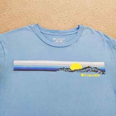 Columbia Shirt Mens Large Blue Active Casual Outdoors Fishing Classic Logo