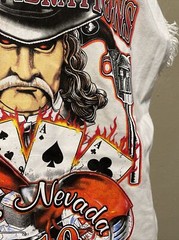2010 Street Vibrations Reno Nevada Bikers Club Vest Size Large Cards & Flames