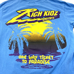 Rich Kidz Airlines Streetwear Urban T Shirt Mens L Daily Hip Hop Tee EUC Blue