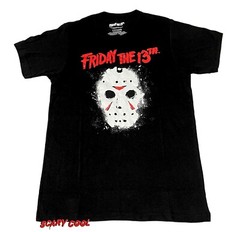 New Friday the 13th Machete Jason Hockey Mask Black Mens Vintage T-Shirt