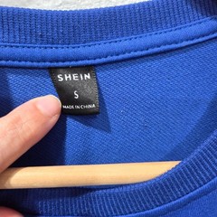 Shein Mens Royal Blue Oversized “New York” Theme Graphic Print Shirt Size S