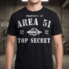 Area 51 Top Secret T Shirt UFO USA Alien Conspiracy Graphic Men Women Tee