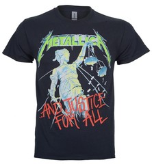 Official Metallica T Shirt And Justice For All Black New