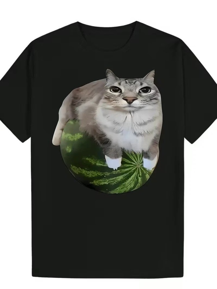 Funny Cat Meme Graphic T-Shirt Full Size S-5XL Gift For Fan