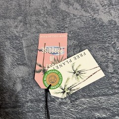 Free Planet Palm Tree Island Print T-Shirt Mens Medium Organic Cotton NWT