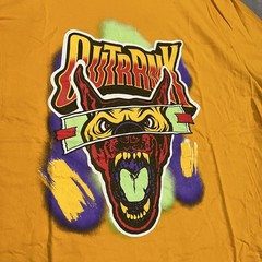 Outrank Shirt Mens 3XL Yellow Graphic Streetwear Dog Rage Tee T-Shirt Outrank