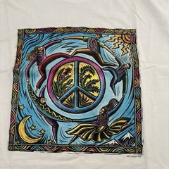 Vintage Human-i-Tees T Shirt World Peace Single Stitch XL White 90s Y2K Original