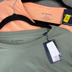 Cremieux T-Shirts Lot of 2 Mens XL Green Orange Cotton Blend Short Sleeve NEW