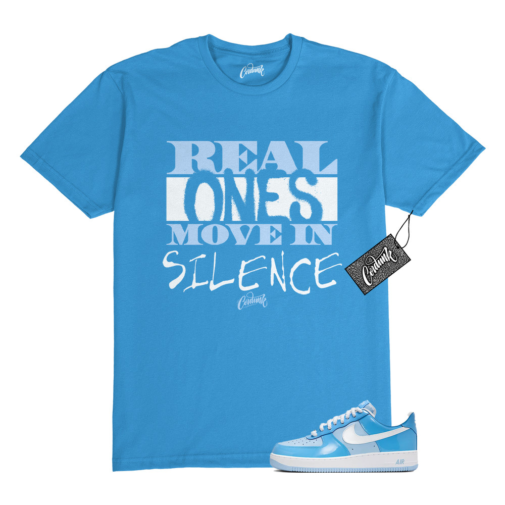 Air Force 1 Psychic Blue University Patent White LV8 T Shirt to Match REAL