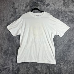 Hanes Shirt Mens L White Smiley Back Graphic Heavyweight 50/50 Cotton Polyester