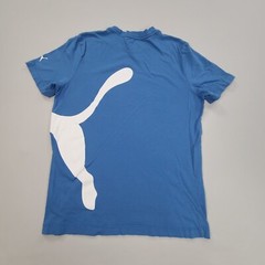 Puma Shirt Adult Medium Blue Spell Out Logo Athletic Casual Outdoors Mens