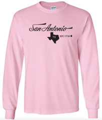 San Antonio Texas State T-Shirt Long Sleeve Graphic tee Unisex apparel Text