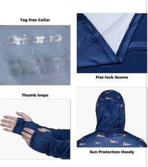 NEW 5 LOT Drizomo Fishing Swim UV Sun Protection UPF 50+ LS Shirt Hood 3XL XXXL