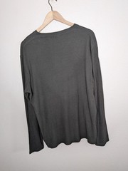 No Nationality NN07 Clive Long Sleeve Dark Gray Waffle Knit Shirt Size Large