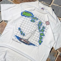 VTG 90s Carribean Sea T Shirt Single Stitch USA Fruit of the Loom Graphc Tee