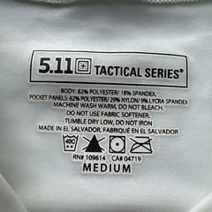 5.11 Tactical Padded Double Holster Shirt Men’s Medium White Compression Pockets