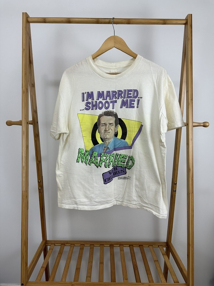 VTG Married With Children Al Bundy Shoot Me TV Show Promo T-Shirt Size XL