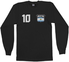 Threadrock Men’s Team Argentina Soccer Long Sleeve T-shirt football