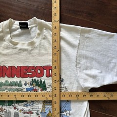 Vintage 90s Minnesota Map Graphic T-Shirt Size Barb McClain 2 Sided Cartoon
