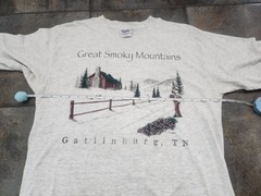 Vintage 90s Great Smoky Mountains Large Gatlinburg Tennessee Nature T Shirt