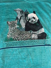 Vintage 90s Galt Sand Wildlife Shirt Size L Panda Leopard Dolphin