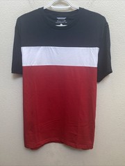 Porter & Ash Men’s Large Performance Tee Red Black White Crew Neck T-Shirt NWT