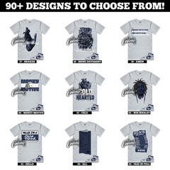 1 Mid Blue Void Summit White Hot Lava Pure Platinum Georgetown Navy T Shirt