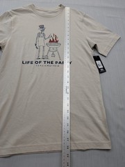New Travis Mathew Grill Thrill Life of The Party Skeleton TShirt Mens Small Tan