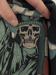 RARE Large Ghost Black To The Future 2016 Tour Liberty Shirt *FLAWS, SEE PHOTOS*