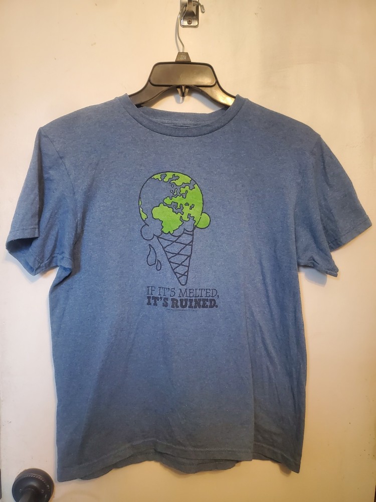 Vintage Ben & Jerrys Vermonts Finest Ice Cream T Shirt Climate Change Y2k Size M