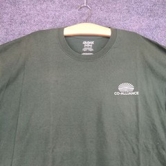Gildan Mens Co-Alliance Logo T-Shirt Green 3XL Crew Neck Polycotton Dry Blend