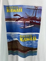 VTG beautiful Hawaii sportswear blue sz L single stitch t shirts made in USA