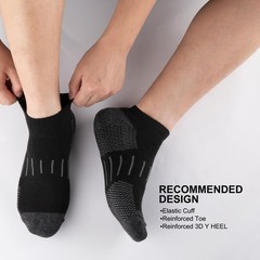 Ankle Socks 8 Pairs Low Cut Moisture Wicking Black