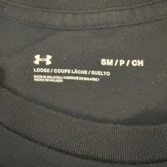 Under Armour UA Freedom American Flag T-Shirt Men Small Black Loose Fit