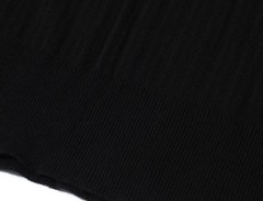 Men’s 60s Black Ribbed Knit Polo – Minimalist Retro Shirt
