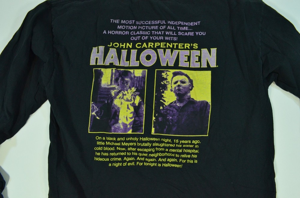 John Carpenter’s Halloween Horror Movie Long Sleeve Promo Shirt Black (Stain) L